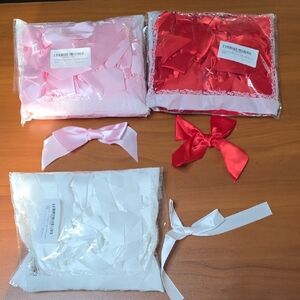 Set of Pink, Red, and White Decorative Bows